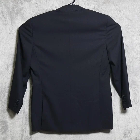 Canali Jacket Mens 44 R Black Travel Water Resistant Wool Coat Blazer Italy